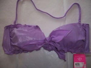VICTORIA'S SECRET PURPLE ~ SILVER  BEACH SEXY BANDEAU BIKINI TOP NWT 07GL  - Picture 1 of 5