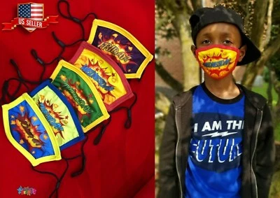 5Pack Face Mask Every Day Kids Toddler Adjustable breathable (5 Mask Per Pack) - Imagem 1 de 4