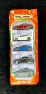 Matchbox 2024 Tesla 20th Anniversary 5er Pack Model S, 3, X, Y, Roadster Env. Schiff - Bild 1 von 7