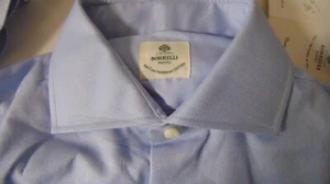 BORRELLI NAPOLI REALE SARTORIA 1°LINEA CAMICIA 44 COTONE FATTA A MANO NON SLIM C - Foto 1 di 5