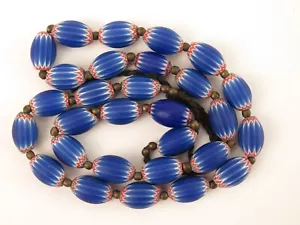 Antique strand of Venetian glass 6 layer ‘rosetta’ chevron trade beads. - Picture 1 of 9