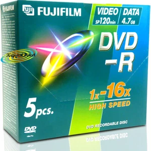 5 FUJI BLANK RECORDABLE DISCS DVD-R DVD DVDR IN CASES - Picture 1 of 1