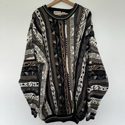 Vintage 90s Cotton Traders Sweater Mens XXLT Colorful Coogi Style Sweatshirt - Image 1 of 4