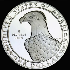 UNC 1983-S PROOF $1 ONE DOLLAR .900 SILVER COIN LOS ANGELES OLYMPICS # 0642 - Picture 1 of 3