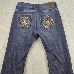 Affliction Denim Killers Herren Jeans Gr. 32 Bootcut bestickt Taschen Leder - Bild 1 von 10