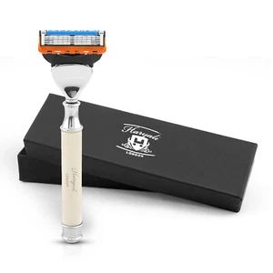 Smart Grip 5 Edge Razor for Men, Minimalist Womens Razor, Body Face Razor, Ivory - Picture 1 of 9