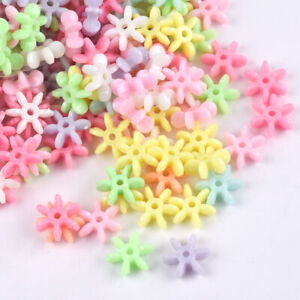 50pcs Flower 12mm Acrylic Plastic Loose Spacer Beads Lot for DIY Jewelry Making