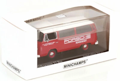 VW T2 Transporter Porsche Rosso Bianco Roof 1972 MINICHAMPS 943053004 1:43 504. - Immagine 1 di 3