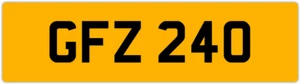 GFZ 240 G 3x3 DATELESS PRIVATE NUMBER PLATE GAZ GAV GEO GUS GUY GRACE GEM GED GS - Picture 1 of 1