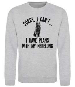 Sorry I Have Plans With My NEBULUNG Katzen Sweatshirt Erwachsene oder Kinder Katzen Pullover - Bild 1 von 3