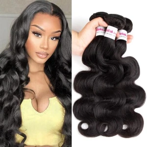 Roll over image to zoom in Body Wave Bundles Human Hair 16 18 20 inch Brazilian - Picture 1 of 2
