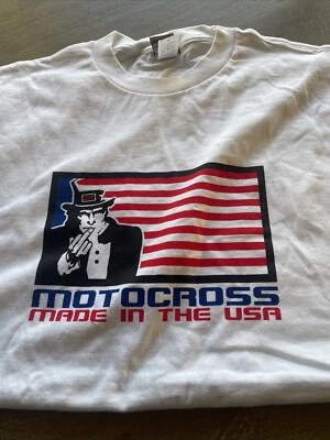 VINTAGE SHIFT MOTOCROSS T SHIRT MENS SIZE XL UNCLE SAM FINGER USA FLAG MX S21 - Изображение 1 из 4