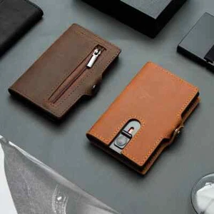Carteras de hombre 100 % cuero de vaca genuino emergente corto tarjetero cartera alta calidad... - Imagen 1 de 15