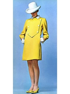 Vogue 1860 Pattern VTG Paris Original Coat Dress + Label Laroche Sz 14 Uncut - Picture 1 of 7