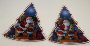 2 platos de vidrio fundido Gorham árbol de Navidad vacaciones como nuevo plato de dulces - NUEVO - Imagen 1 de 4