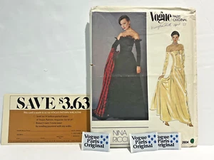 Vogue Paris Original Muster Nina Ricci 2604 mit 3 Originaletiketten Größe 16 - UNCUT - Bild 1 von 8