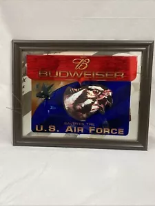 Vintage 2004 Budweiser gerahmtes verspiegeltes Schild Salutes THE U.S. AIR FORCE Adler - Bild 1 von 5