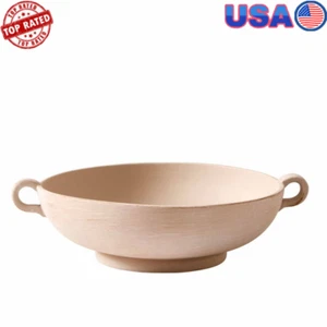 New 9.75" Ceramic Distressed Bowl Indoor Decor Strong Holidays Taupe Low Stone - Picture 1 of 5