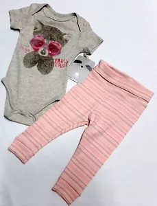 🔥 🆕 GIRLS Offcorss SET BodySuits Top Shirt + Pants Bottom Baby Size 12 Months - Picture 1 of 19