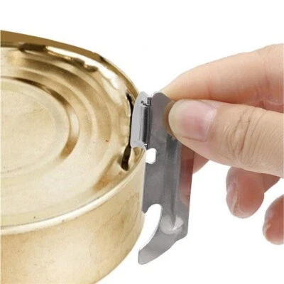 2pcs Can Opener Silver 5.7*1.7cm Traveling Camping Lid Removal Stainless Steel - Image 1 of 4