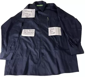 Nueva Camisa de Trabajo Cintas 330-20 Para Hombres 5XL LJ Azul Marino 100% Algodón Abotonada LS J190 - Imagen 1 de 17