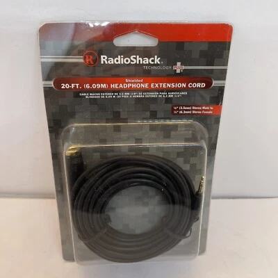 20 Foot Headphone Extension Cord Shielded 1/4” Female to 1/8” Male 42-2561 - Image 1 of 4