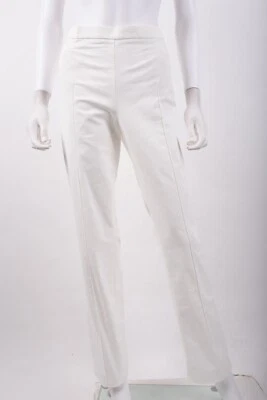 Akris Punto Womens Trousers Pants Sz 10 Off White Cream Slim Straight Cotton NWT - Image 1 of 4