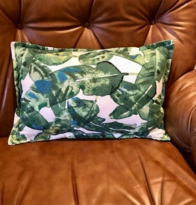 Decor Throw Pillow with tropical foliage palm leaves - Picture 1 of 8