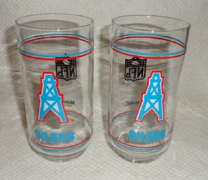 HOUSTON OILERS--2 TALL GLASSES--12/14 OUNCES--MINT TO NEAR MINT - Picture 1 of 2