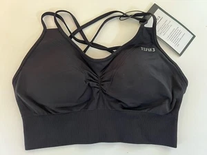 Reggiseno sportivo TEFIN 3 comodo senza cuciture con spalline nero taglia large nuovo con etichetta - Foto 1 di 6