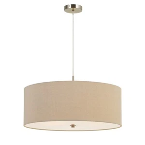 Cal Lighting Addison Drum 3 Light Pendant Fixture, Linen, 12.3" - FX-3628-3P - Picture 1 of 1