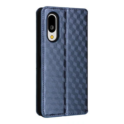 For Sharp Aquos Basio Active 3 Fashion Grid Wallet Flip Leather Stand Cover Case - Image 1 of 4