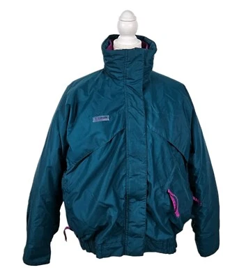 Abrigo grande 3 en 1 vintage Columbia verde azulado púrpura ligero medio pesado Whirlibird Foto 1 de 4