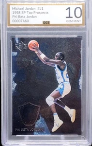 DCI 10 GEM MINT | 1998 SP Top Prospects #J1 Michael Jordan Phi Beta Jordan - Picture 1 of 2