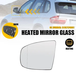 For BMW X5 X6 E70 E71 LEFT Driver Side Door Wing Mirror Rear View Glass Heated C - Picture 1 of 14
