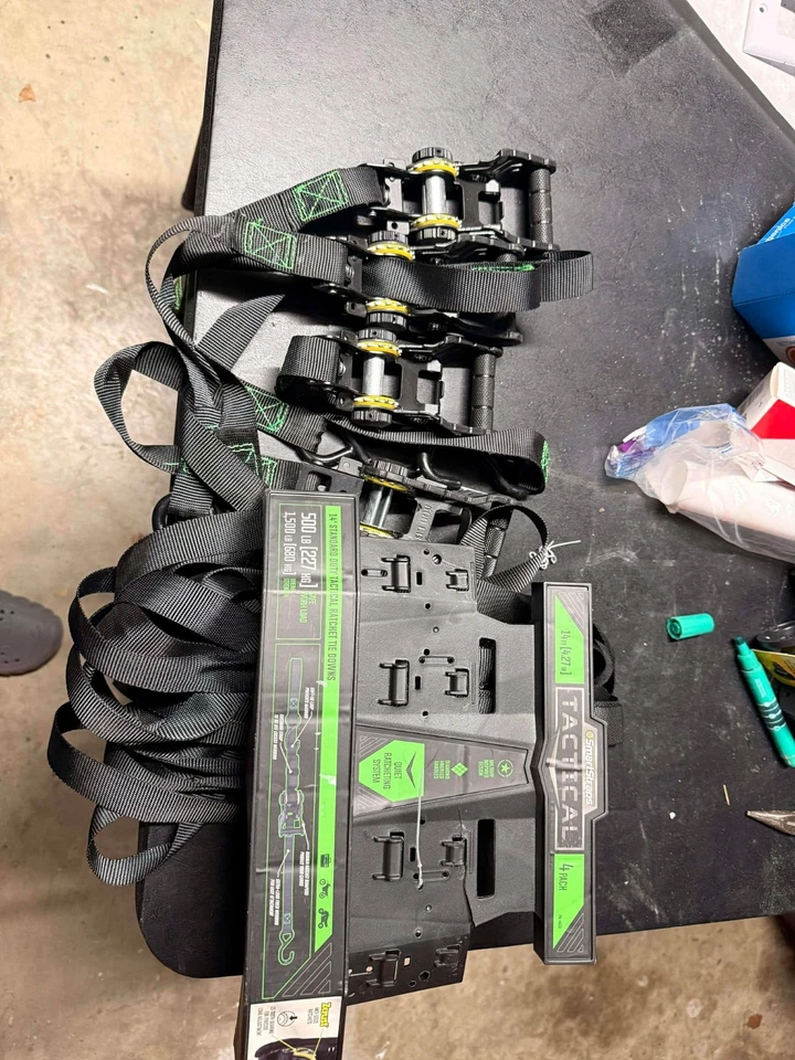 Correa de trinquete SmartStraps de 1 pulgada x 14 pies con ganchos en S 1500 lb resistencia a la rotura paquete de 4  Foto 1 de 1