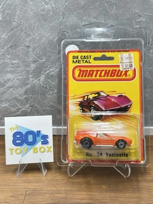 Vintage 1980 Matchbox Lesney Superfast #34 Vantastic Orange 1/64 Carded - Image 1 of 4