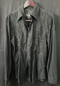 Roar Signature Edition Langarm Knopfleiste bestickt schwarz Y2K - Bild 1 von 15