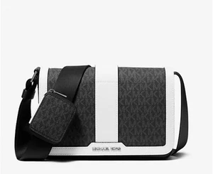 Michael Kors Cooper Men Mini Flap Logo Print Crossbody Bag w/ Pouch Red Clay - Picture 1 of 4
