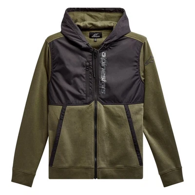 Sudadera con capucha Alpinestars alineada con cremallera - militar/negra, pequeña 1213-51000-6910-SCL77 Foto 1 de 4