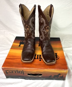 Ferrini Herren Braun Western Eckige Zehenpartie Stiefel mit Karton 8,5 - Bild 1 von 11