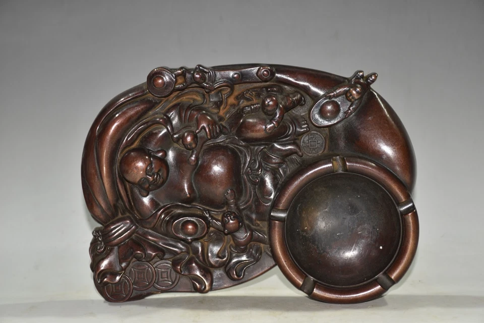 Cepillo infantil Maitreya Buda bronce antiguo de 8,4" China lavado envío gratuito Foto 1 de 4