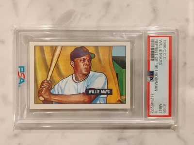 1986 C.C.C. Willie Mays Rookie Reprint PSA 9 Pop 3 Only 2 Higher - Image 1 of 4