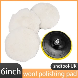 150mm Buffing Polishing Pads Wool Wheel Mop Set For Car Polisher Drill Adatper - Picture 1 of 7