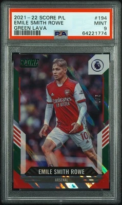 2021-22 Score Premier League Emile Smith Rowe Green Lava 1/5 #194 PSA 9 Arsenal - Image 1 of 2