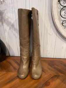 Women’s Miz Mooz Boots  Taupe Tall Boots With Button Adornment Sz 11 Boots - Picture 1 of 10