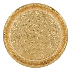 Amscan Plastic Serving Trays, 16", Hammered Gold, Set Of 2 Trays - Picture 1 of 1