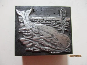 Printing Letterpress Printer Type Block Whale Print Cut - Picture 1 of 6