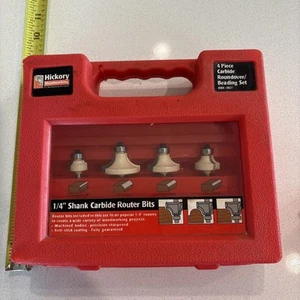 Hickory Woodworking 4 pc Carbide Roundover Set 1/4" Shank Router Bits RBK1027 - Picture 1 of 4