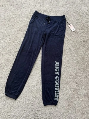 NWT Juicy Couture Womens Joggers pants Navy Terry Cloth Size S - Image 1 of 4